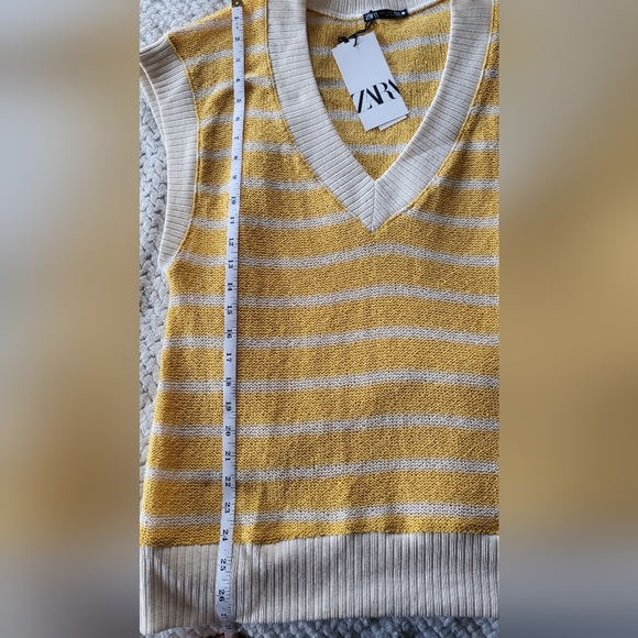Zara oversized striped knit v-neck size S - Picture 6 of 7